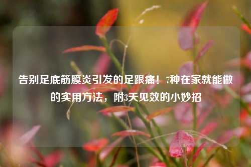 告别足底筋膜炎引发的足跟痛！7种在家就能做的实用方法，附3天见效的小妙招