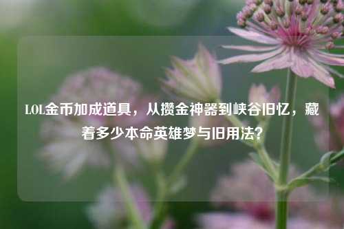 LOL金币加成道具,从攒金神器到峡谷旧忆,藏着多少本命英雄梦与旧用法?