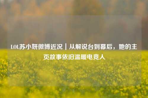 LOL苏小妍微博近况|从解说台到幕后,她的主页故事依旧温暖电竞人