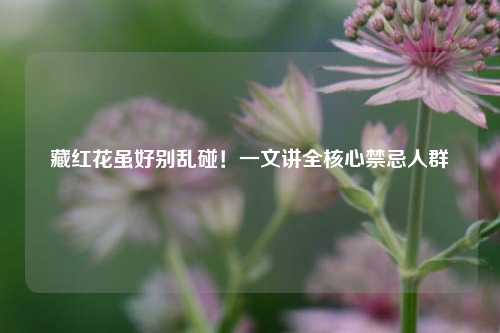 藏红花虽好别乱碰！一文讲全核心禁忌人群