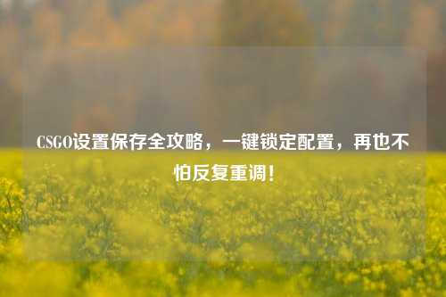 CSGO设置保存全攻略，一键锁定配置，再也不怕反复重调！