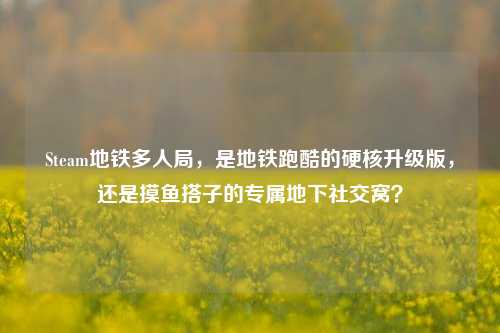 Steam地铁多人局,是地铁跑酷的硬核升级版,还是摸鱼搭子的专属地下社交窝?