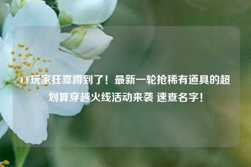 CF玩家狂喜蹲到了！最新一轮抢稀有道具的超划算穿越火线活动来袭 速查名字！