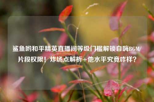 鲨鱼哟和平精英直播间等级门槛解锁自嗨BGM/片段权限!炸场点解析+他水平究竟咋样?