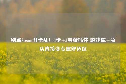 别骂Steam丑卡乱!3步+3宝藏插件 游戏库+商店直接变专属舒适区