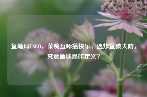 鱼塘局CSGO，菜鸡互啄攒快乐，遇炸鱼破大防，究竟鱼塘局咋定义？