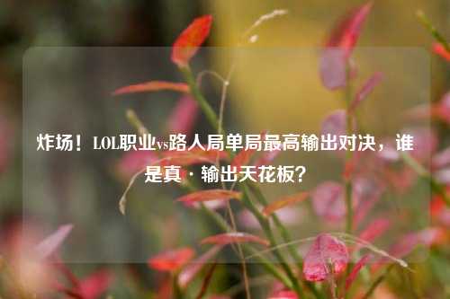 炸场!LOL职业vs路人局单局最高输出对决,谁是真·输出天花板?