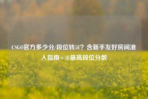 CSGO官方多少分/段位转5E?含新手友好房间准入指南+5E最高段位分数