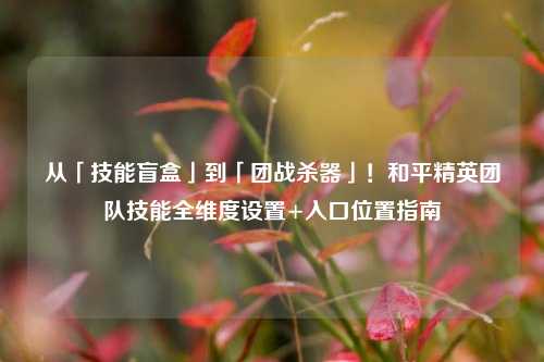 从「技能盲盒」到「团战杀器」！和平精英团队技能全维度设置+入口位置指南