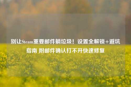 别让Steam重要邮件躺垃圾!设置全解锁+避坑指南 附邮件确认打不开快速修复