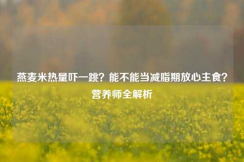 燕麦米热量吓一跳?能不能当减脂期放心主食?营养师全解析