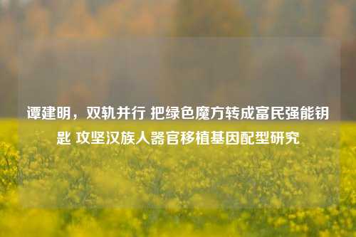 谭建明,双轨并行 把绿色魔方转成富民强能钥匙 攻坚汉族人器官移植基因配型研究