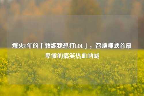 爆火8年的「教练我想打LOL」，召唤师峡谷最卑微的搞笑热血呐喊