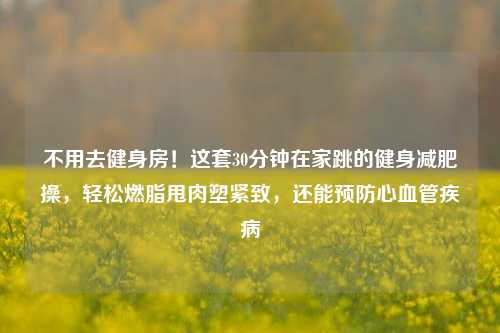 不用去健身房!这套30分钟在家跳的健身减肥操,轻松燃脂甩肉塑紧致,还能预防心血管疾病