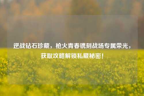 逆战钻石珍藏,枪火青春镌刻战场专属荣光,获取攻略解锁私藏秘密!