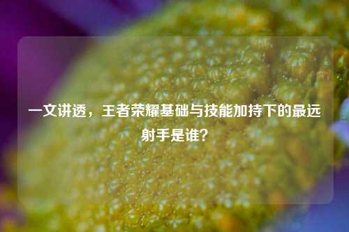 一文讲透，王者荣耀基础与技能加持下的最远射手是谁？