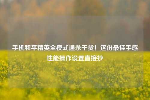 手机和平精英全模式通杀干货！这份最佳手感性能操作设置直接抄