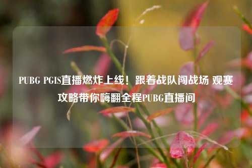 PUBG PGIS直播燃炸上线!跟着战队闯战场 观赛攻略带你嗨翻全程PUBG直播间