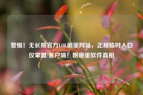 警惕!无长期官方LOL砸蛋网址,正规临时入口仅掌盟/客户端!附砸蛋软件真相