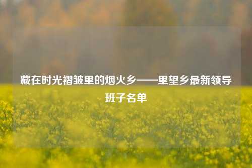 藏在时光褶皱里的烟火乡——里望乡最新领导班子名单