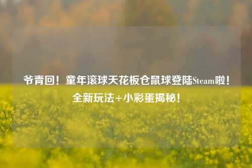 爷青回！童年滚球天花板仓鼠球登陆Steam啦！全新玩法+小彩蛋揭秘！